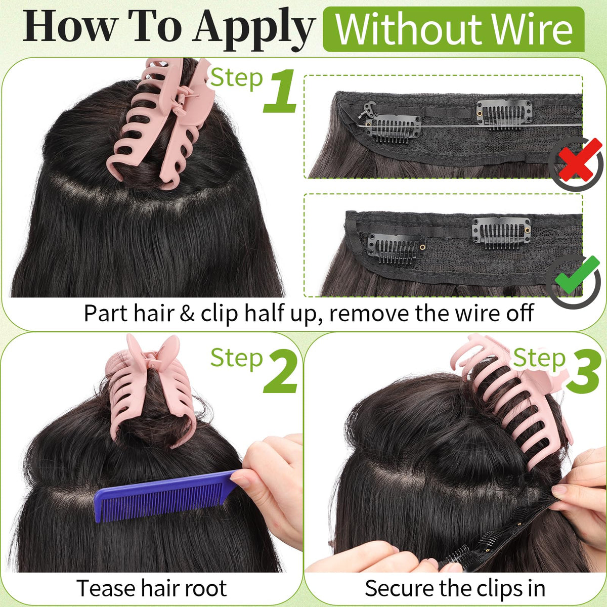 KooKaStyle Wavy Hair Extensions Honey Blonde displayed with care instructions