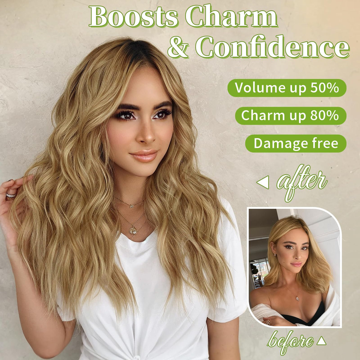 KooKaStyle Wavy Hair Extensions Honey Blonde lifestyle scene