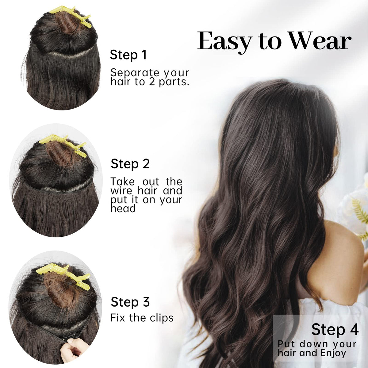 KooKaStyle Wavy Hair Extensions in natural light