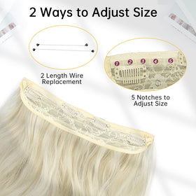 KooKaStyle Wavy Hair Extensions Platinum Blonde side view