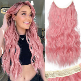 KooKaStyle Wavy Hair Extensions Sakura Pink front view