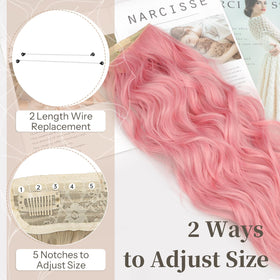 KooKaStyle Wavy Hair Extensions Sakura Pink with clips