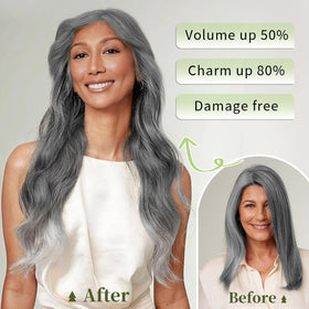 KooKaStyle Wavy Invisible Wire Clip In Hair Extensions close-up of clips