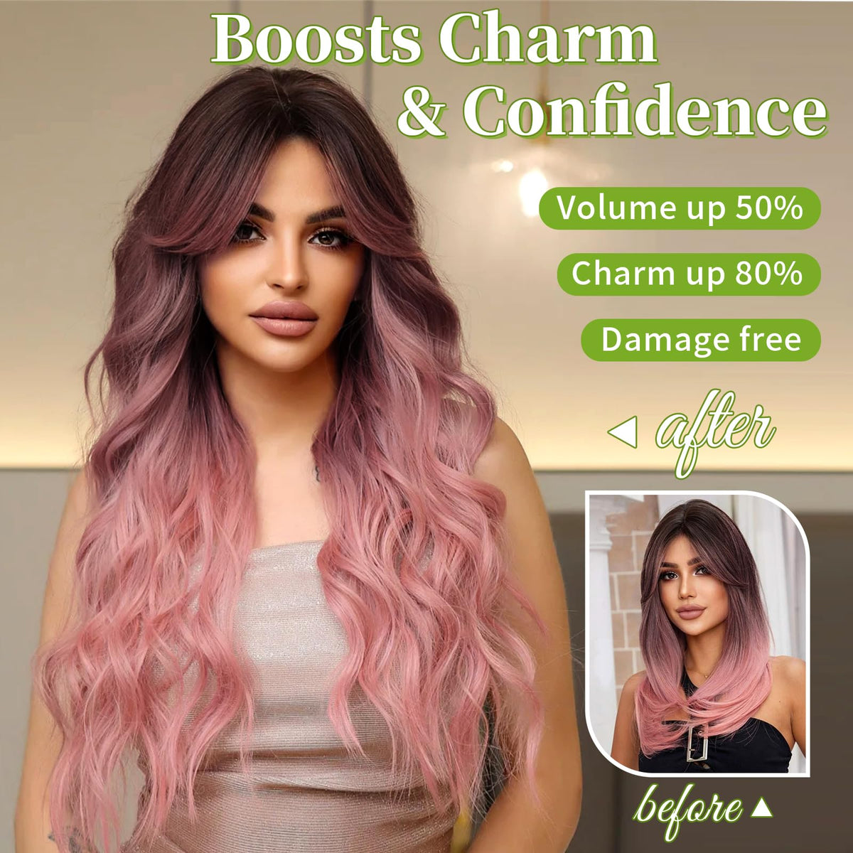 KooKaStyle Wavy Invisible Wire Hair Extensions close-up of clips