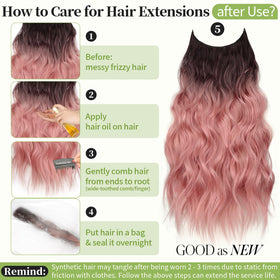 KooKaStyle Wavy Invisible Wire Hair Extensions in natural light