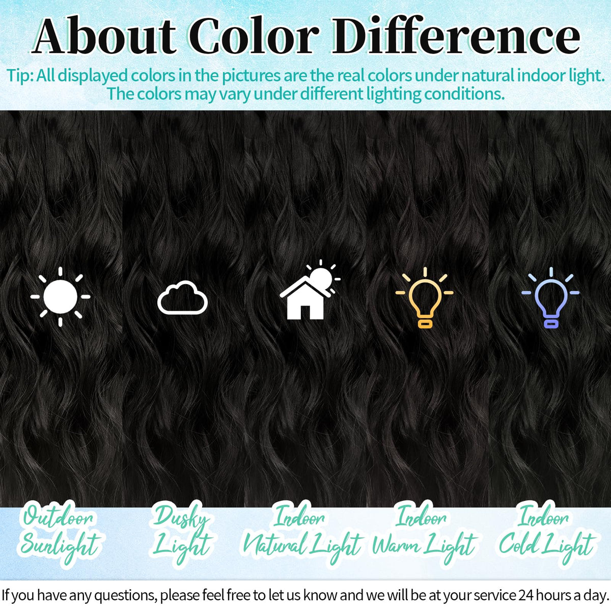 KooKaStyle Wavy Thick Clip in Hair Extensions 16" Natural Black side view