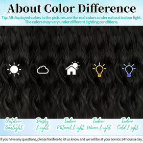 KooKaStyle Wavy Thick Clip in Hair Extensions 16" Natural Black side view
