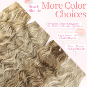 KooKaStyle Wavy Thick Clip in Hair Extensions 20-inch Beach Blonde in a hairstyle