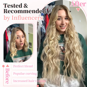 KooKaStyle Wavy Thick Clip in Hair Extensions 20-inch Beach Blonde texture detail