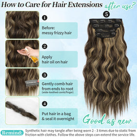 KooKaStyle Wavy Thick Clip in Hair Extensions 20-inch with natural hair blend