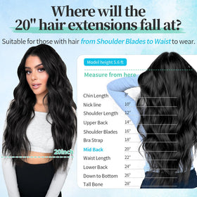 KooKaStyle Wavy Thick Clip in Hair Extensions close-up of texture