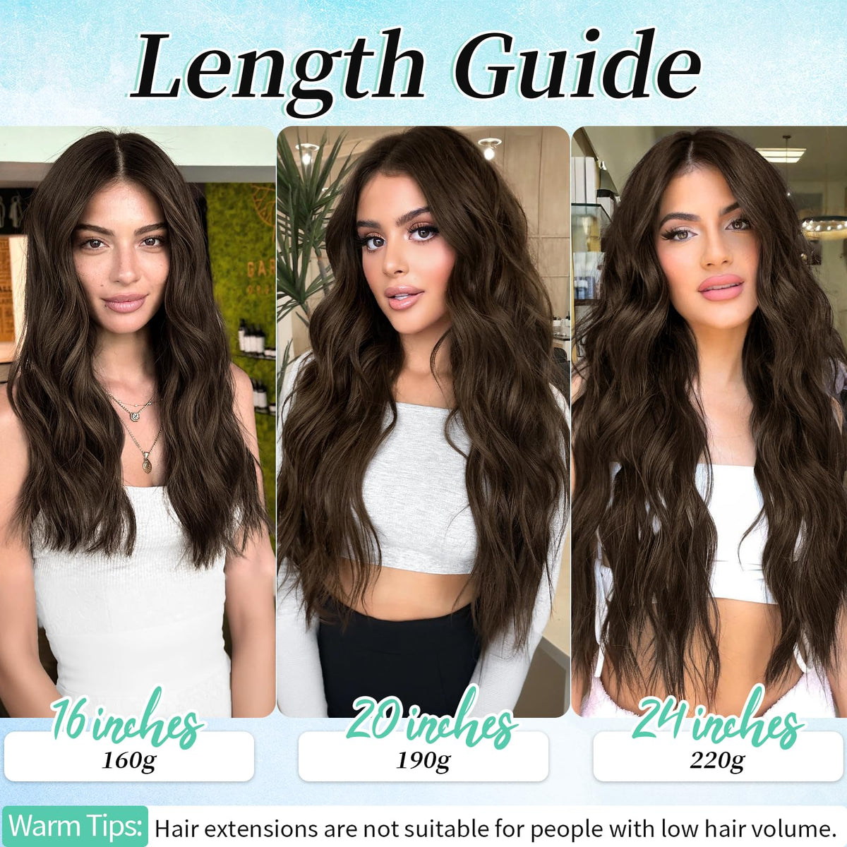 KooKaStyle Wavy Thick Clip in Hair Extensions displayed in packaging