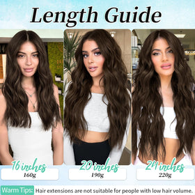 KooKaStyle Wavy Thick Clip in Hair Extensions displayed in packaging