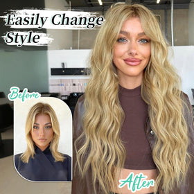 KooKaStyle Wavy Thick Clip in Hair Extensions displayed on a mannequin