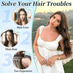 KooKaStyle Wavy Thick Clip in Hair Extensions displayed on a mannequin