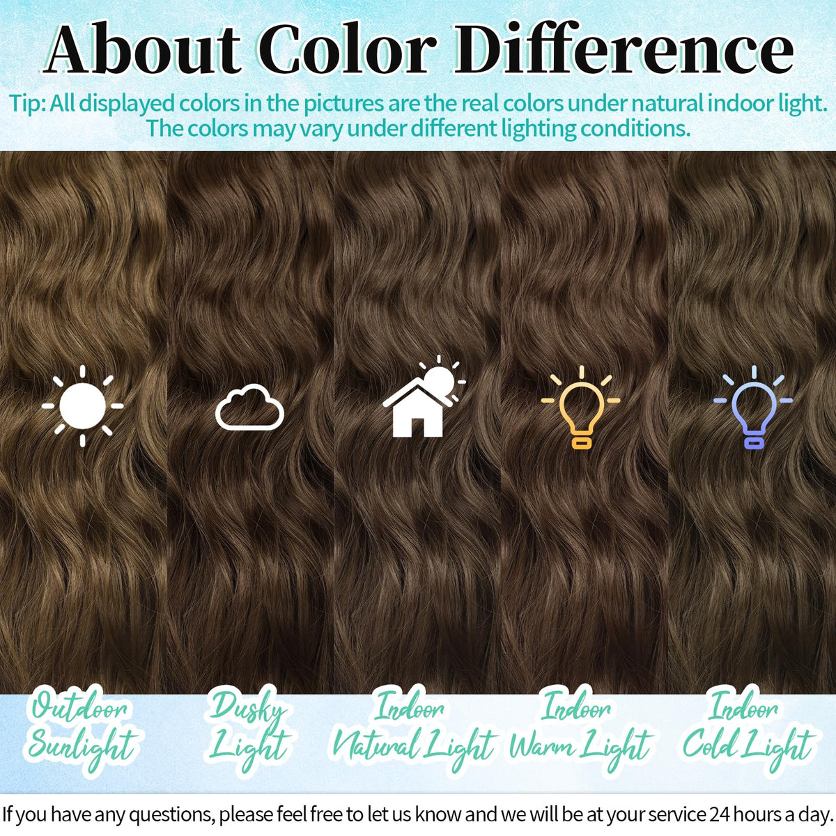 KooKaStyle Wavy Thick Clip in Hair Extensions in natural light