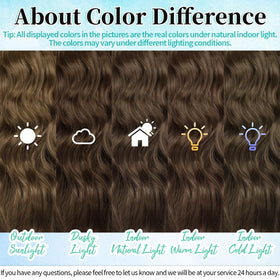KooKaStyle Wavy Thick Clip in Hair Extensions in natural light