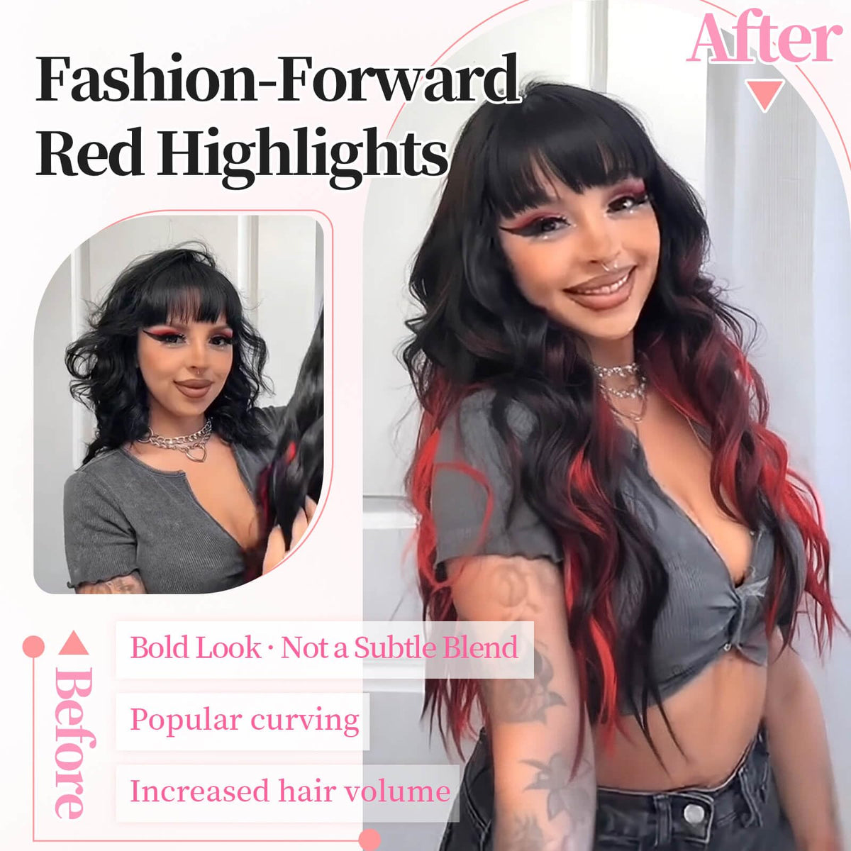 KooKaStyle Wavy Thick Clip in Hair Extensions laid flat showing volume