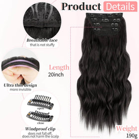 KooKaStyle Wavy Thick Clip in Hair Extensions packaging