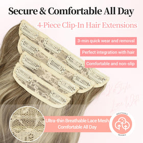 KooKaStyle Wavy Thick Clip in Hair Extensions packaging