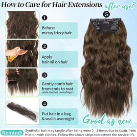 KooKaStyle Wavy Thick Clip in Hair Extensions showing different lengths