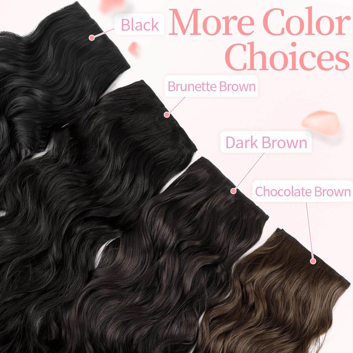 KooKaStyle Wavy Thick Clip in Hair Extensions showing texture