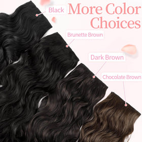 KooKaStyle Wavy Thick Clip in Hair Extensions showing texture