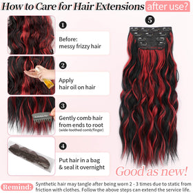 KooKaStyle Wavy Thick Clip in Hair Extensions with natural hair blend