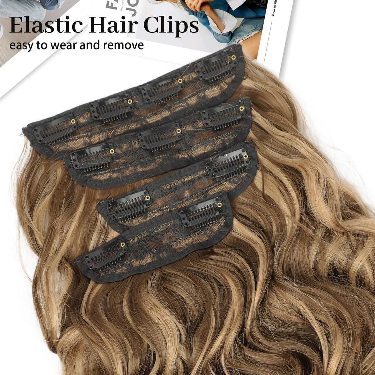 KooKaStyle Wavy Thick Hair Extensions 20-inch packaging