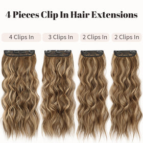 KooKaStyle Wavy Thick Hair Extensions 20-inch styled in hair