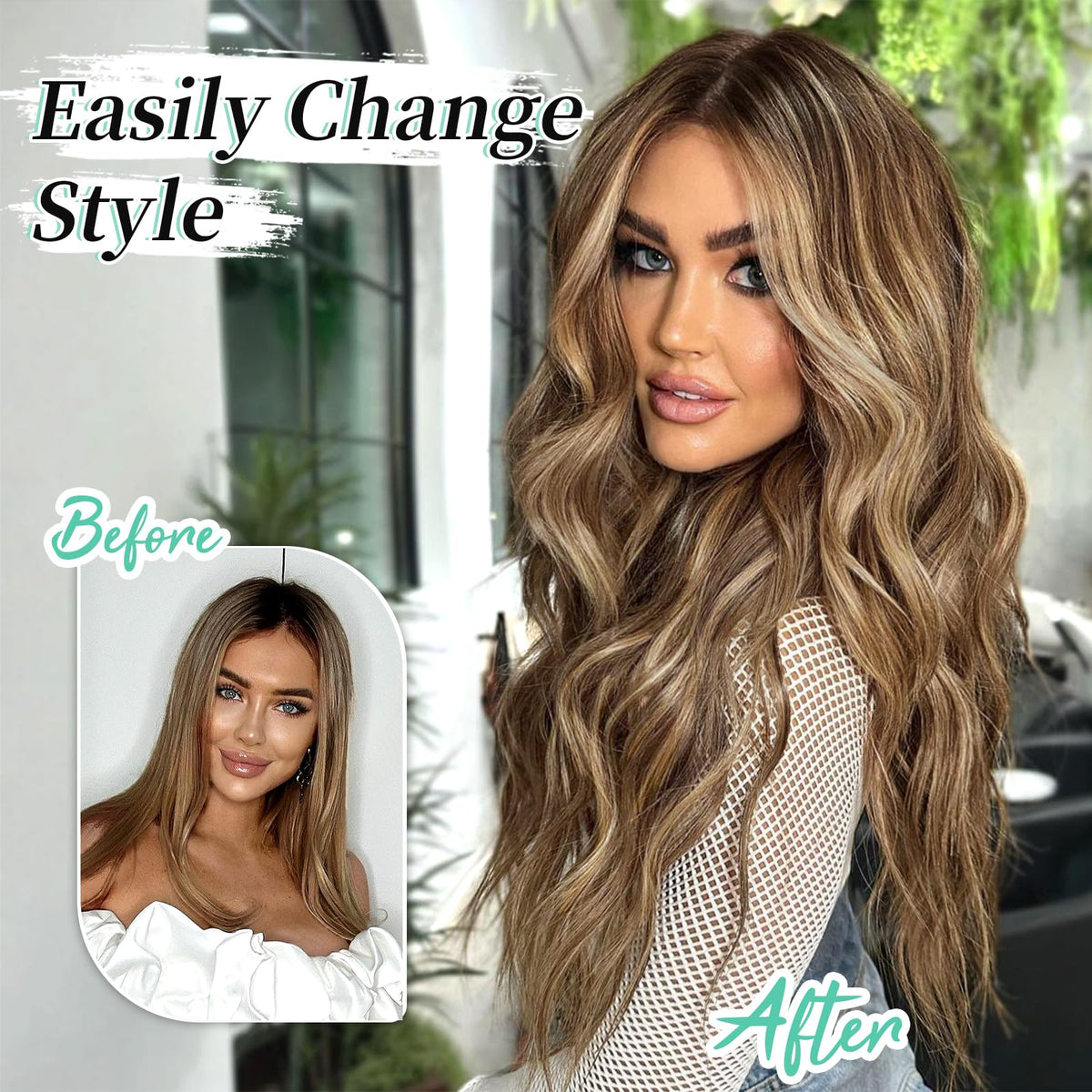 KooKaStyle Wavy Thick Hair Extensions 20-inch wefts with clips