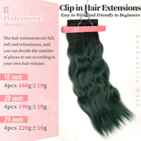KooKaStyle Wavy Thick Hair Extensions close-up of clips