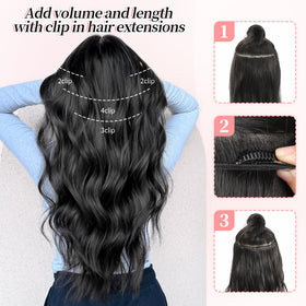 KooKaStyle Wavy Thick Hair Extensions close-up of clips