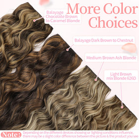 KooKaStyle Wavy Thick Hair Extensions displayed on a table