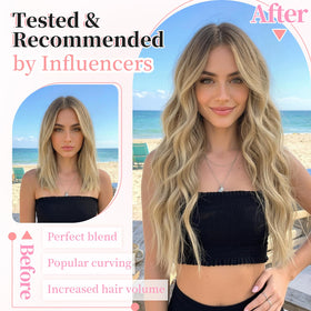 KooKaStyle Wavy Thick Hair Extensions in natural light