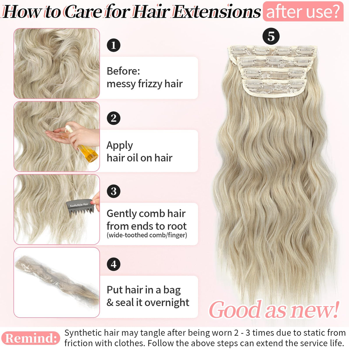 KooKaStyle Wavy Thick Hair Extensions showcasing natural wave pattern