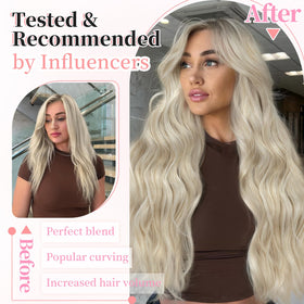 KooKaStyle Wavy Thick Hair Extensions styled on a mannequin
