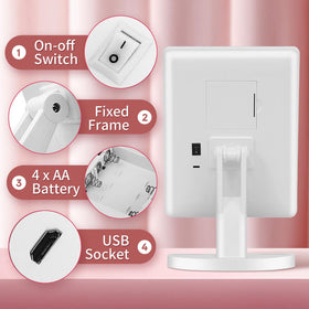 KOOKIN Lighted Makeup Mirror USB power connection
