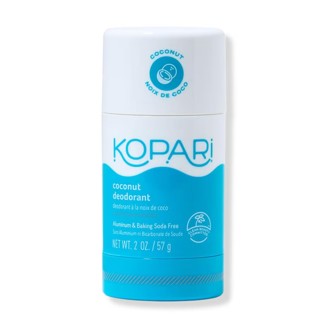 Kopari Coconut Deodorant front view, 141g, clear stick