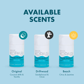 Kopari Coconut Deodorant side view, clear stick