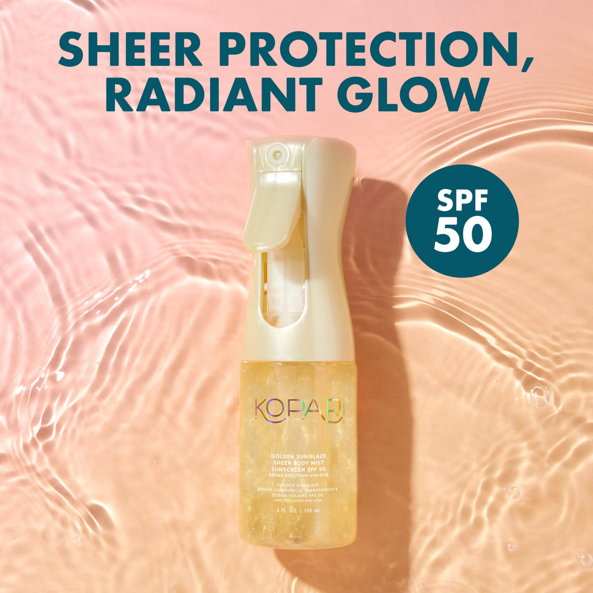 Kopari Golden Sunglaze Sheer Body Mist SPF 50 back view
