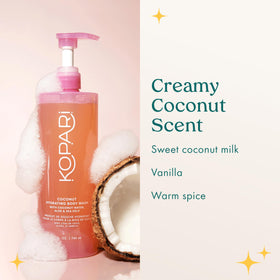 Kopari Jumbo Coconut Hydrating Body Wash in shower setting