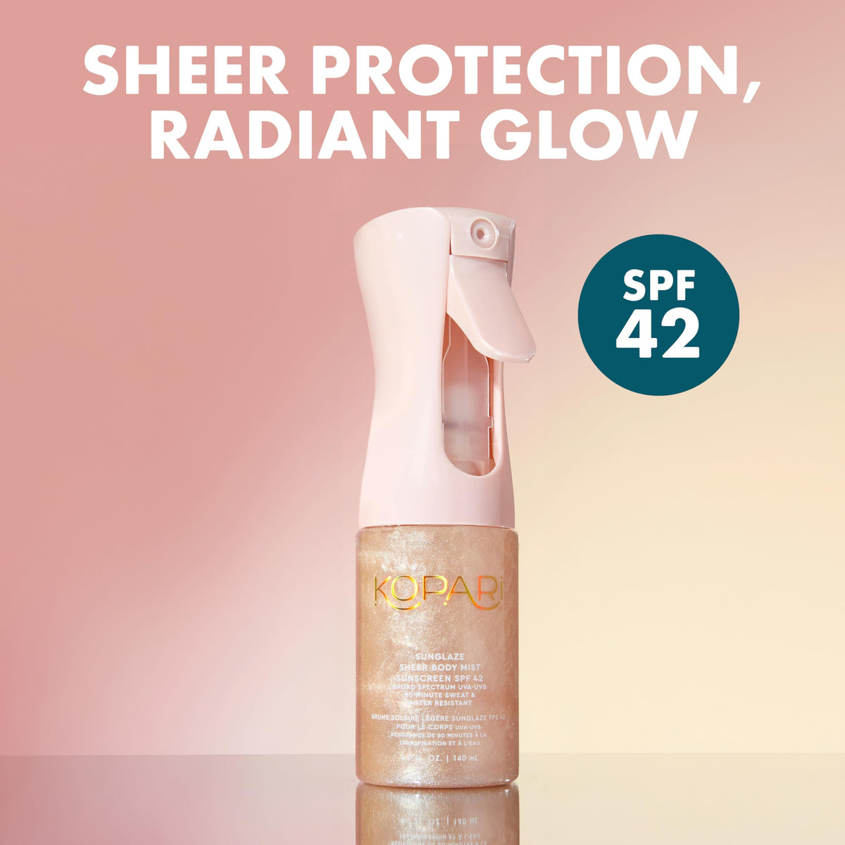 Kopari Rose Gold Sunglaze Sheer Body Mist SPF 42 back view