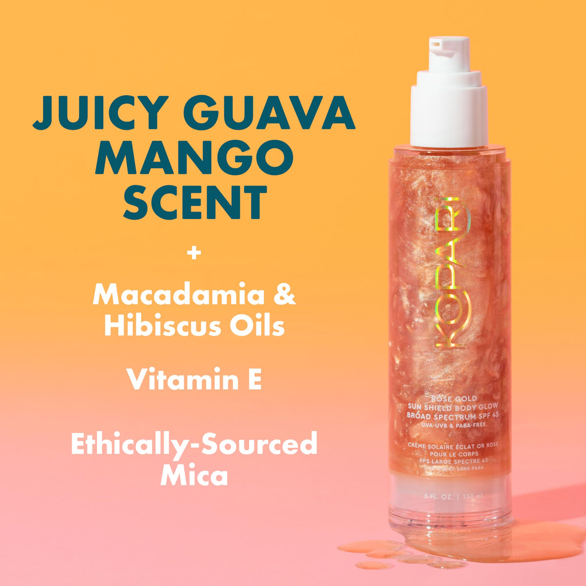Kopari Sun Shield Body Glow SPF 45 in a lifestyle setting on the beach