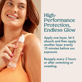 Kopari Sun Shield Body Glow SPF 45 with coconut milk scent description