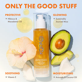 Kopari Sun Shield Body Glow SPF 50 application on skin