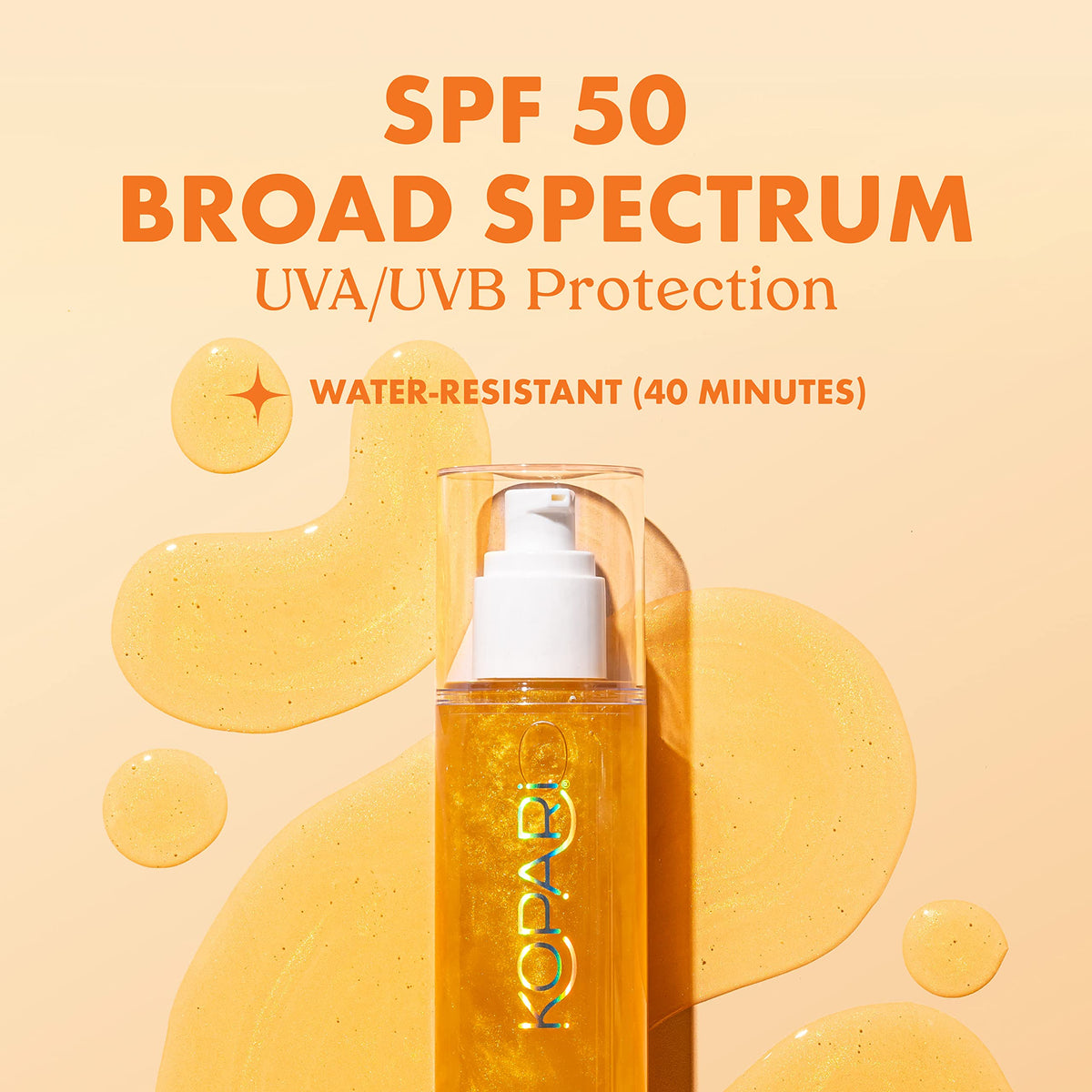 Kopari Sun Shield Body Glow SPF 50 gel texture close-up