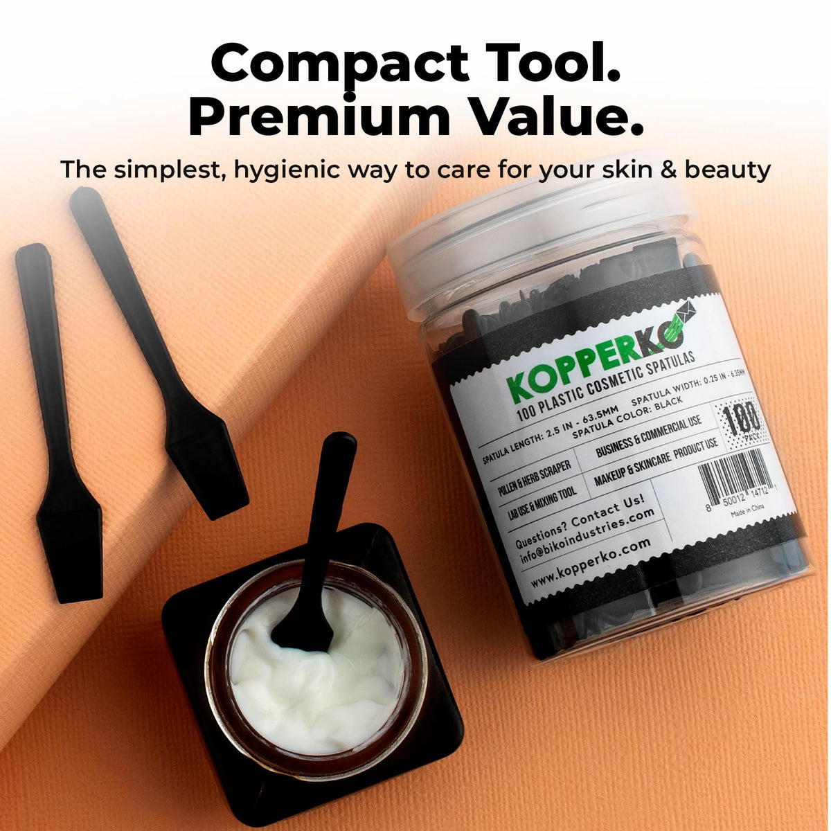 Kopperko Mini Makeup Spatula in a travel bag