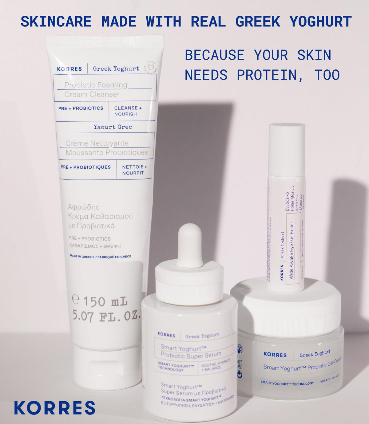 KORRES Greek Yoghurt Eye Gel being applied under the eye