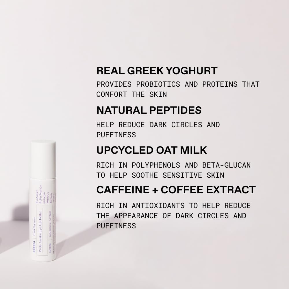 KORRES Greek Yoghurt Eye Gel roller ball applicator close-up